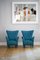 Italian Blue Armchairs, 1950s, Set of 2 1