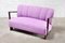 Italienisches Mid-Century Sofa aus violetter Bouclé Wolle, 1950er 3