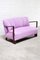 Italienisches Mid-Century Sofa aus violetter Bouclé Wolle, 1950er 4