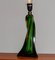 Art Nouveau Amber and Green Single Venetian Murano Glass Organic Table Lamp, 1940s 5