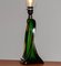 Art Nouveau Amber and Green Single Venetian Murano Glass Organic Table Lamp, 1940s 4