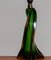 Art Nouveau Amber and Green Single Venetian Murano Glass Organic Table Lamp, 1940s 2