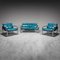 Sky Blue Sofa & Armchairs from Aarthio, Italy, 1960s, Set of 3 1