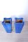Blau emaillierte Vasen aus Terrakotta, 2er Set 9