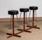 Swedish Teak and Chrome Swivel Bar Stools by Börje Johanson, 1960s, Set of 3, Image 1