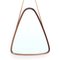 Wooden Frame and Leather Cord Triangular Mirror, 1960s 3