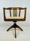 Antique Oak Captains Desk Chair with Swivel Tilt Cast Iron Mechanism, Image 1