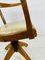 Antique Oak Captains Desk Chair with Swivel Tilt Cast Iron Mechanism, Image 18