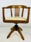 Antique Oak Captains Desk Chair with Swivel Tilt Cast Iron Mechanism 20