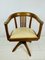 Antique Oak Captains Desk Chair with Swivel Tilt Cast Iron Mechanism 4
