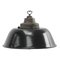 Vintage Industrial Black Enamel Cast Iron Pendant Light 1