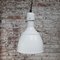 Lampe à Suspension Industrielle Vintage en Émail Blanc 5