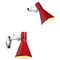 Italian Red Lacquered Sconces from Stilnovo, 1960s, Set of 2, Image 1