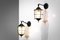 French Lanterns in Lacquered Metal and Frosted Glass, Set of 3 4
