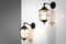 French Lanterns in Lacquered Metal and Frosted Glass, Set of 3 3