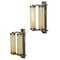 Art Deco Sconces in Glass and Brass by Jacques Quinet, 1940s, Set of 2 1