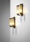 Art Deco Sconces in Glass and Brass by Jacques Quinet, 1940s, Set of 2 13