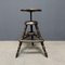 Antique Dark Work Stool with Spindle 25