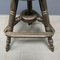 Antique Dark Work Stool with Spindle 14