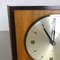 Vintage Hollywood Regency Brass Walnut Brass Table Clock from Junghans Electronic, Germany 6