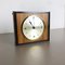 Vintage Hollywood Regency Brass Walnut Brass Table Clock from Junghans Electronic, Germany 3