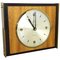 Vintage Hollywood Regency Brass Walnut Brass Table Clock from Junghans Electronic, Germany, Image 1