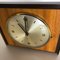 Vintage Hollywood Regency Brass Walnut Brass Table Clock from Junghans Electronic, Germany 11