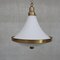 Two Tone Opaline and Brass Pendant Light, the Netherlands, 1940s 8