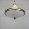 Two Tone Opaline and Brass Pendant Light, the Netherlands, 1940s 6