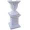 Concrete Garden Flower Planters with Pedestals, Set of 2, Image 1