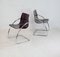 French Tubular Steel Mauve Acrylic Glass Chairs by Yves Christin for Airborne, 1970s, Set of 2 1