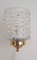 Swedish Wall Lamp with Brass Frame and Textured Crystal Glass, 1960s 1