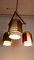 Teak and Metal Triangle Ceiling Lamp with Colored Cylinders, 1970s 5
