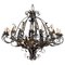 Large Wrought Iron Chandelier with 20 Bulbs, 1900s 1