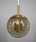 Messing Deckenlampe mit Rauchglaskugel von Doria Leuchten, 1960er 8