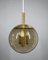 Brass Ceiling Light with Smoked Glass Ball from Doria Leuchten, Germany, 1960s 4