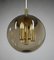 Messing Deckenlampe mit Rauchglaskugel von Doria Leuchten, 1960er 9