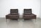 Brown Armchairs with Chrome Frames by Hans Peter Piehl for Wilkhahn, Germany, 1960s, Set of 2 1