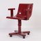 Dunkelroter Stuhl aus Kunststoff & Metall von Ettore Sottsass für Olivetti Synthesis 7