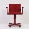 Dunkelroter Stuhl aus Kunststoff & Metall von Ettore Sottsass für Olivetti Synthesis 6