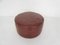 Brown Leather Ottoman or Pouf, 1970s, Image 1