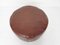 Brown Leather Ottoman or Pouf, 1970s, Image 4