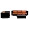 Black and Cognac Leather Saratoga Living Room Set by Lella & Massimo Vignelli, Set of 3 1