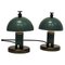 Green Metal Table Lamps by Erik Tidstrand for NK, Sweden, 1930s, Set of 2 2