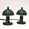 Green Metal Table Lamps by Erik Tidstrand for NK, Sweden, 1930s, Set of 2, Image 8