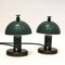 Grüne Tischlampen aus Metall von Erik Tidstrand für NK, Schweden, 1930er, 2er Set 8
