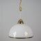 Lámpara colgante sueca Mid-Century de vidrio opalino blanco y latón, años 50, Imagen 5