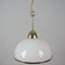 Mid-Century Swedish White Opaline Glass and Brass Pendant, 1950s 4