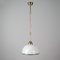 Lámpara colgante sueca Mid-Century de vidrio opalino blanco y latón, años 50, Imagen 3
