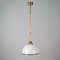 Mid-Century Swedish White Opaline Glass and Brass Pendant, 1950s, Image 3